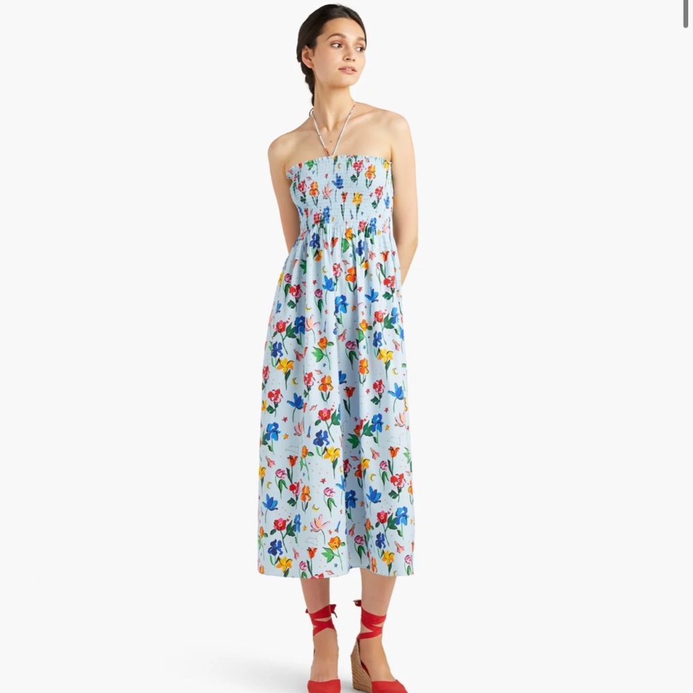 Hill House The Lucy Nap Dress in Light Blue Space Floral